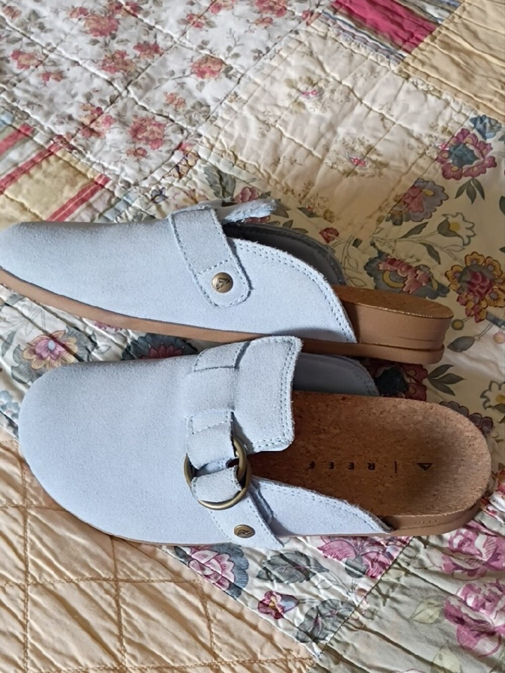 Reef Light Blue Slip-On Buckle Clogs